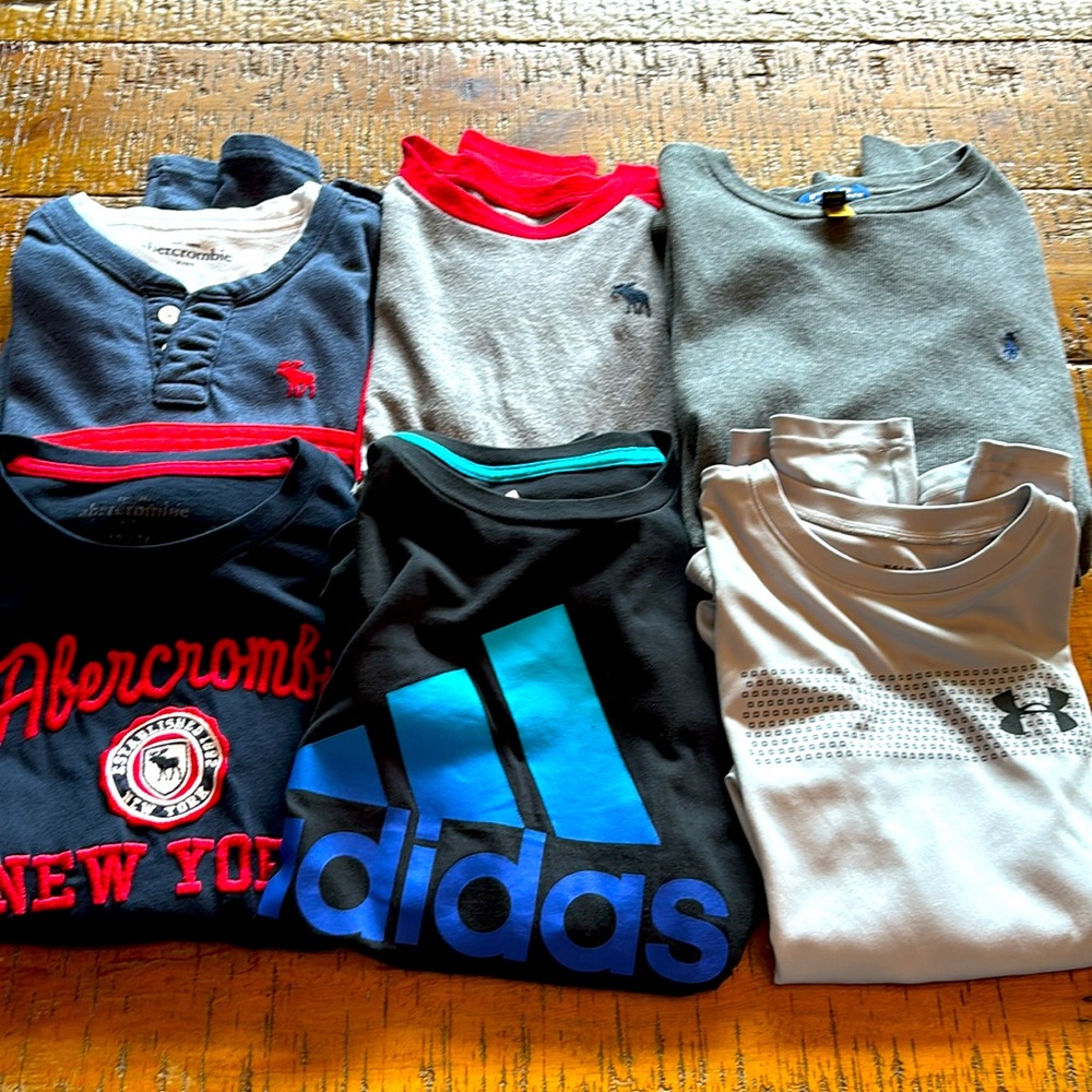 6 Long sleeve Tshirt and Polo Sweatshirt Lot